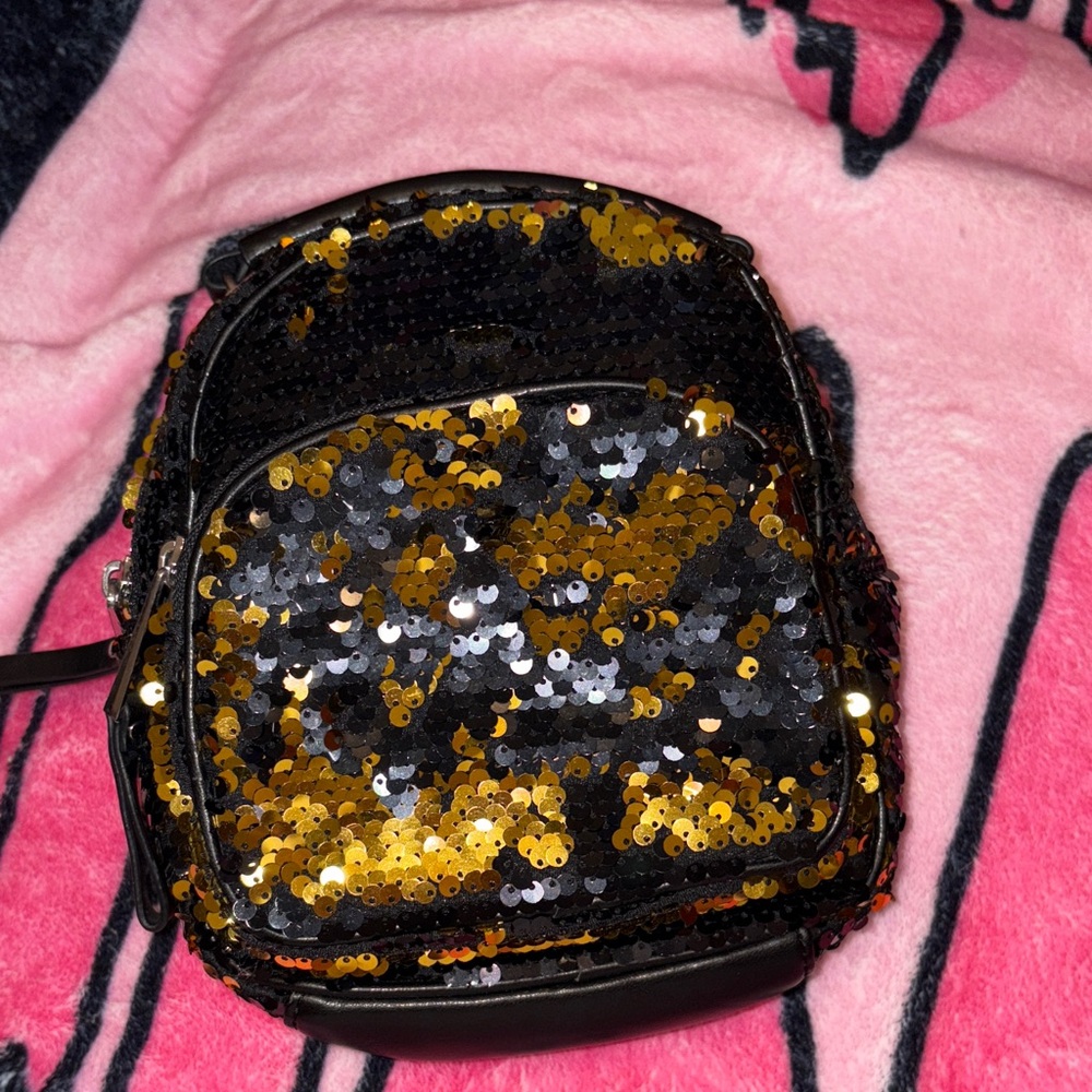 Sequin Black and Gold Women's Bag